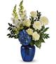 Sympathy Flowers - Elegant Vases - Blue Devotion Bouquet